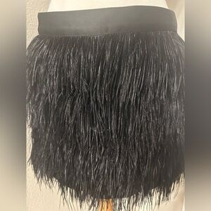 Express Black Feathered Mini Skirt